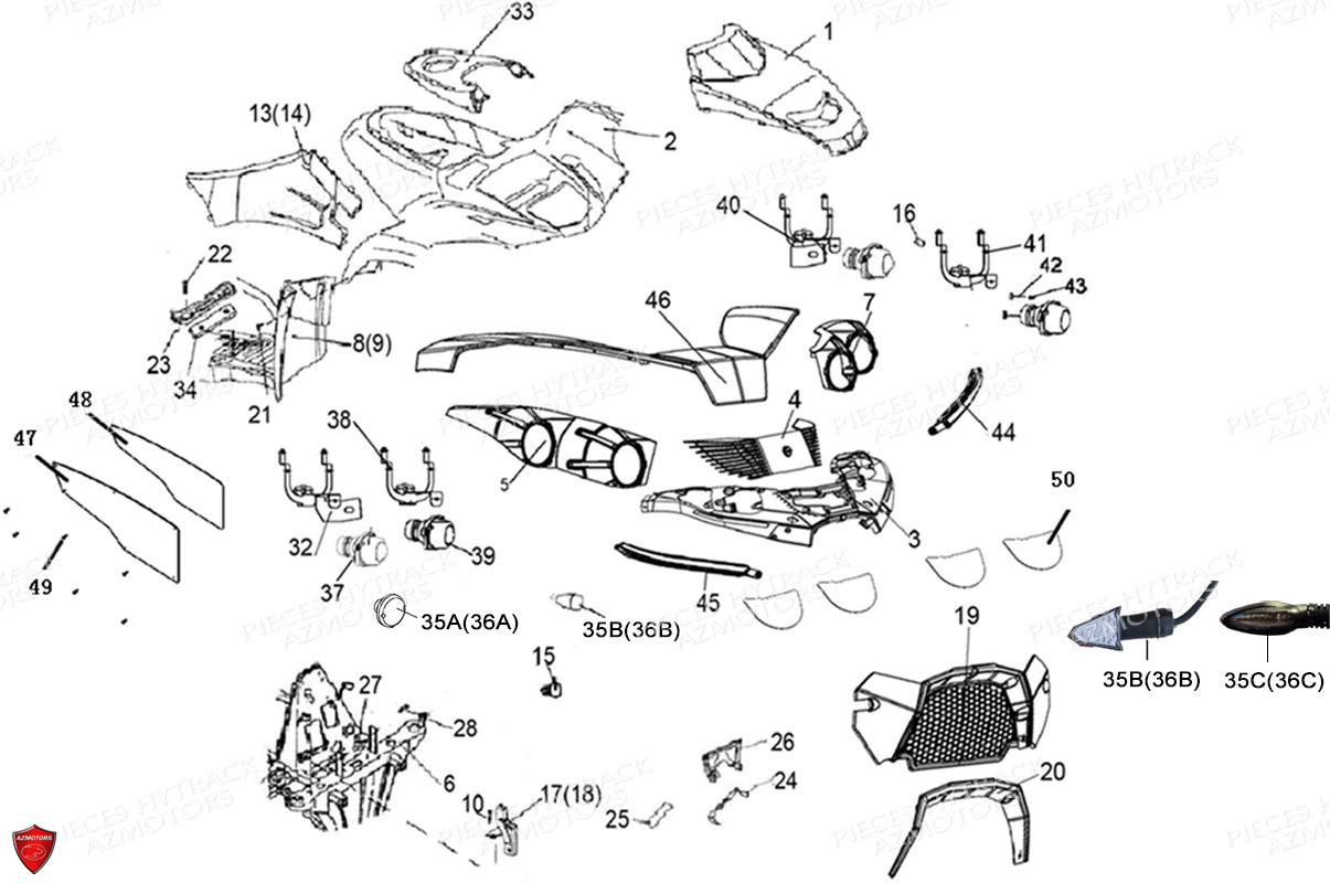 Carrosserie Avant Chassis HYTRACK Pièces HY310T 4x2/4x4