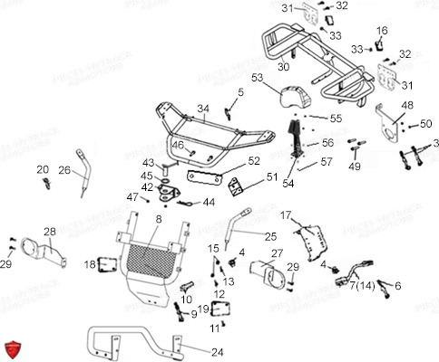 Pare Chocs Et Porte Bagages HYTRACK Pièces HY310T 4x2/4x4