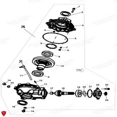 PONT_ARRIERE HYTRACK Pièces Quad HY310