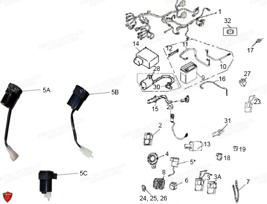 SYSTEME_ELECTRIQUE HYTRACK Pièces Quad HY310