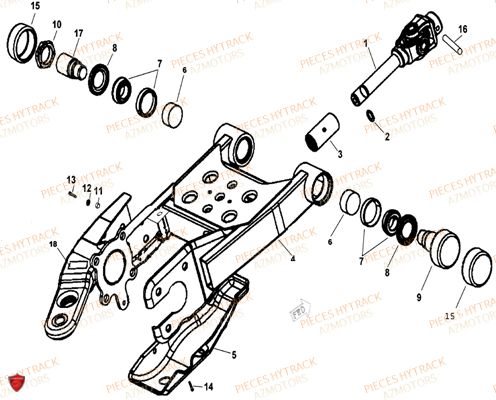 Bras Oscillant HYTRACK Pièces Quad HY320 4x2/4x4