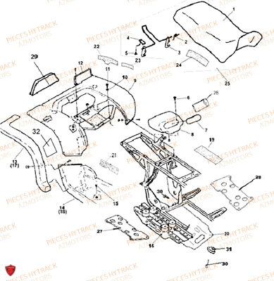 Carrosserie Arriere HYTRACK Pièces Quad HY320 4x2/4x4