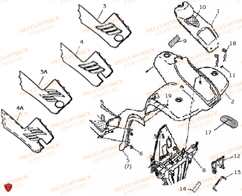 Carrosserie Avant AZMOTORS Pièces Quad HY320 4x2/4x4