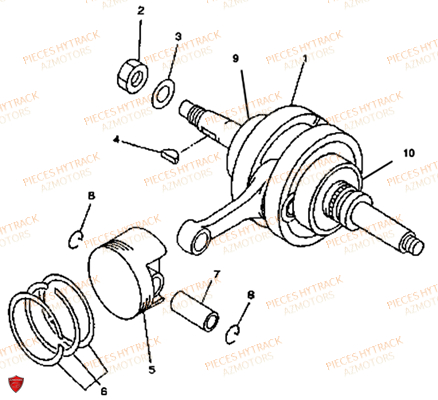 Embiellage AZMOTORS Pièces Quad HY320 4x2/4x4