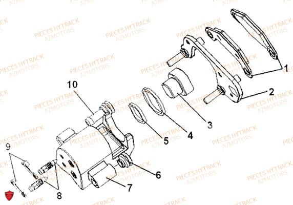 Etrier Avant Droit AZMOTORS Pièces Quad HY320 4x2/4x4