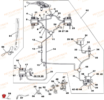 Frein Avec Frein De Parc AZMOTORS Pièces Quad HY320 4x2/4x4