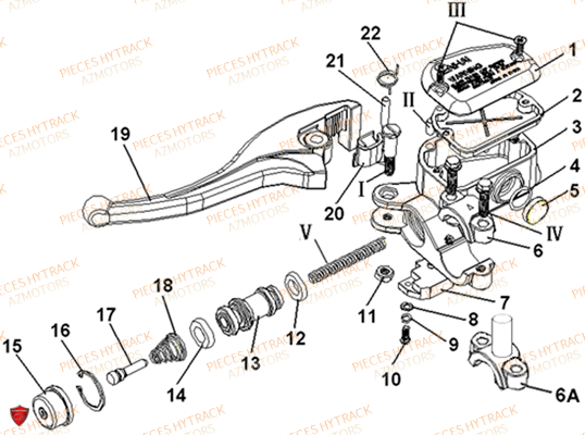 Maitre Cylindre Avant AZMOTORS Pièces Quad HY320 4x2/4x4