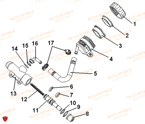 Maitre Cylindre Frein A Pied AZMOTORS Pièces Quad HY320 4x2/4x4