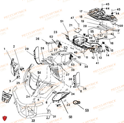 Pare Chocs Et Porte Bagages HYTRACK Pièces Quad HY320 4x2/4x4