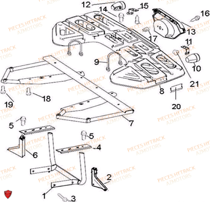 Porte Bagages Arriere HYTRACK Pièces Quad HY320 4x2/4x4