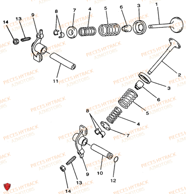 Soupapes AZMOTORS Pièces Quad HY320 4x2/4x4