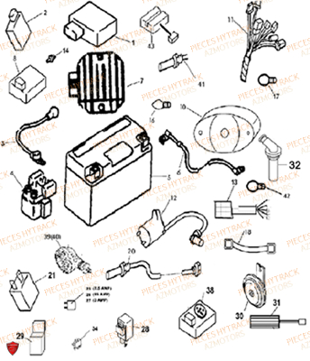 Systeme Electrique AZMOTORS Pièces Quad HY320 4x2/4x4