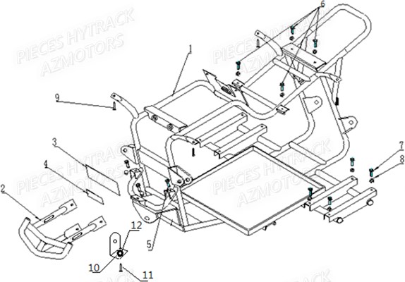 Chassis HYTRACK Pièces Quad HY 35EV 100% électrique 