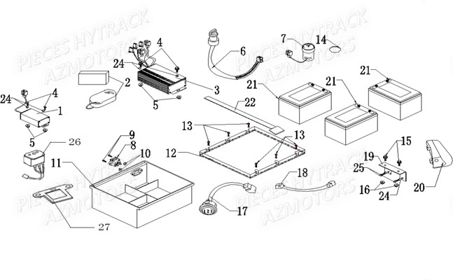 COMPOSANTS_ELECTRIQUES HYTRACK Pièces Quad HY 35EV 100% électrique
