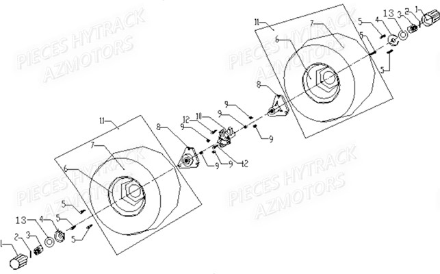 Roues Arriere HYTRACK Pièces Quad HY 35EV 100% électrique 