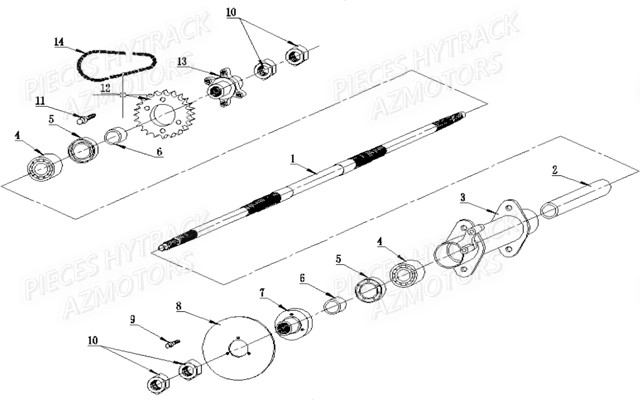 Train Arriere HYTRACK Pièces Quad HY 35EV 100% électrique 