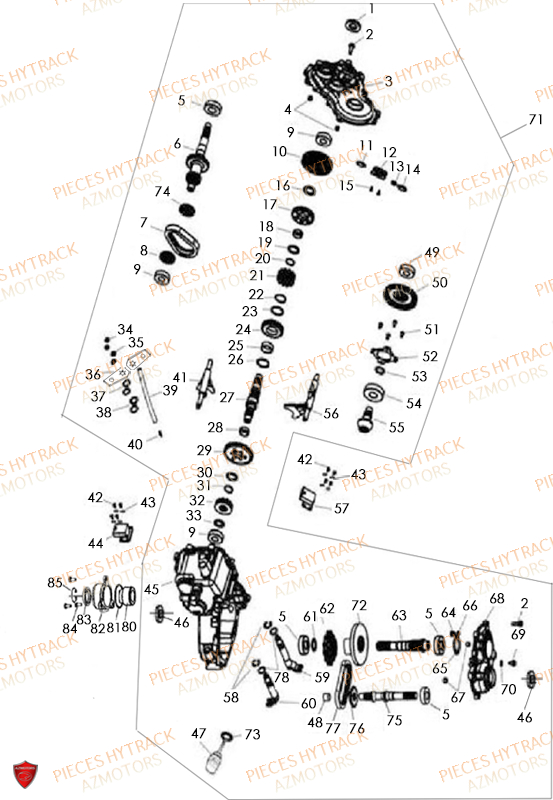 BOITE_DE_VITESSES_4X4 HYTRACK Pièces Quad HY400