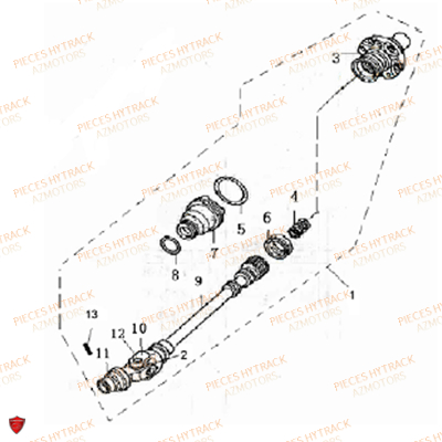 Cardan Arriere HYTRACK Pièces Quad HY400