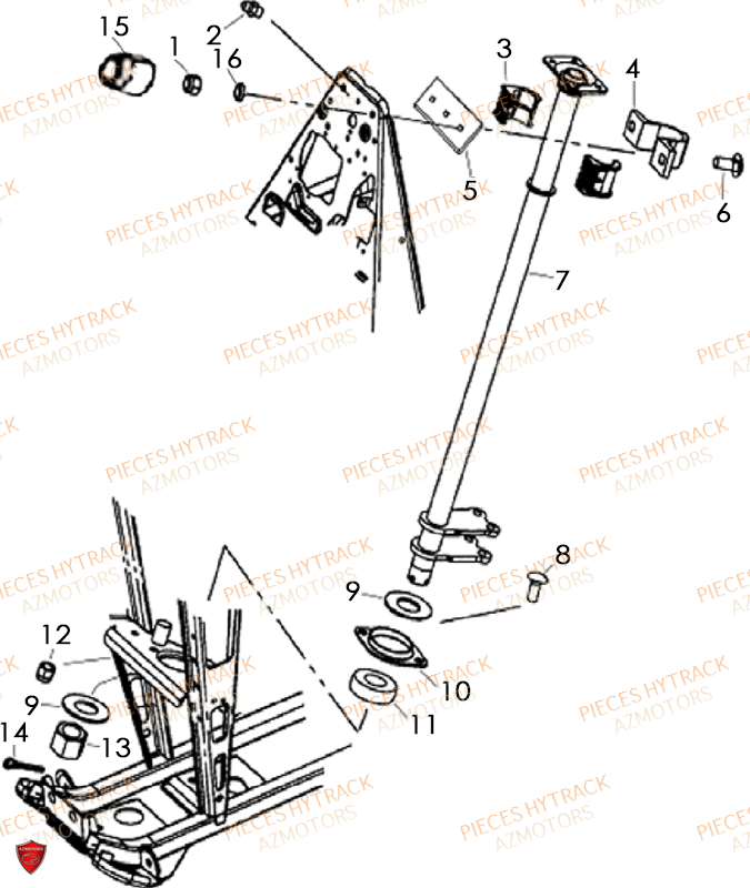 COLONNE_DE_DIRECTION HYTRACK Pièces Quad HY400