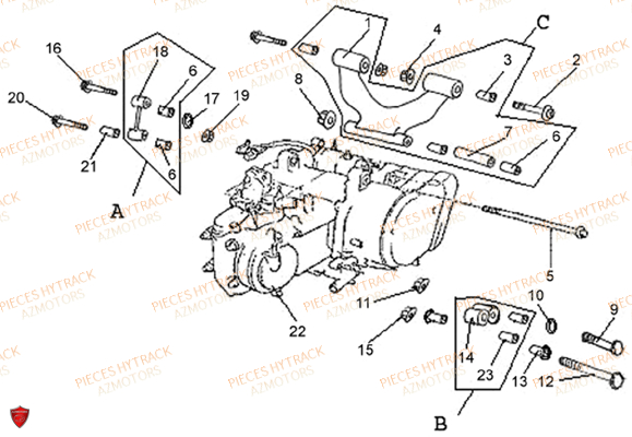 Moteur HYTRACK Pièces Quad HY400