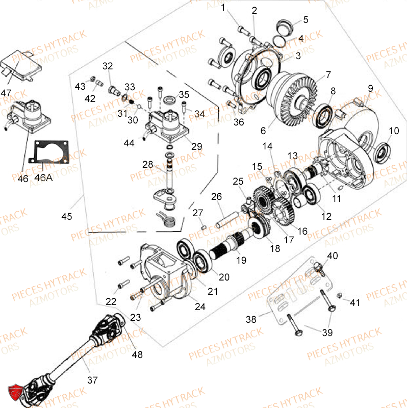 PONT_AVANT_4X4 HYTRACK Pièces Quad HY400