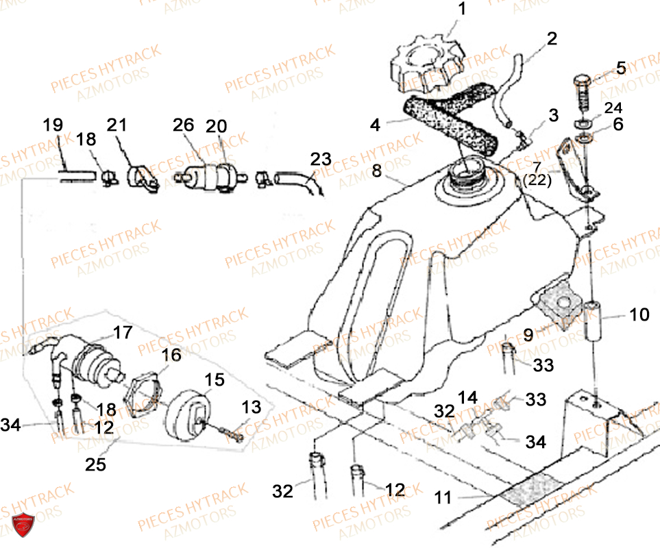 Reservoir HYTRACK Pièces Quad HY400