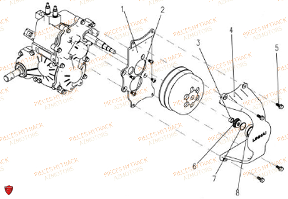 Support Carter Embrayage HYTRACK Pièces Quad HY400