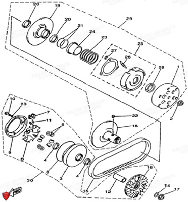 Ensemble Variateur HYTRACK Pièces Quad HY410IS E4 4x2/4x4