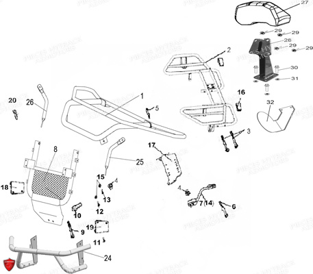 PARE-CHOCS_ET_PORTE-BAGAGES HYTRACK Pièces Quad HY410S