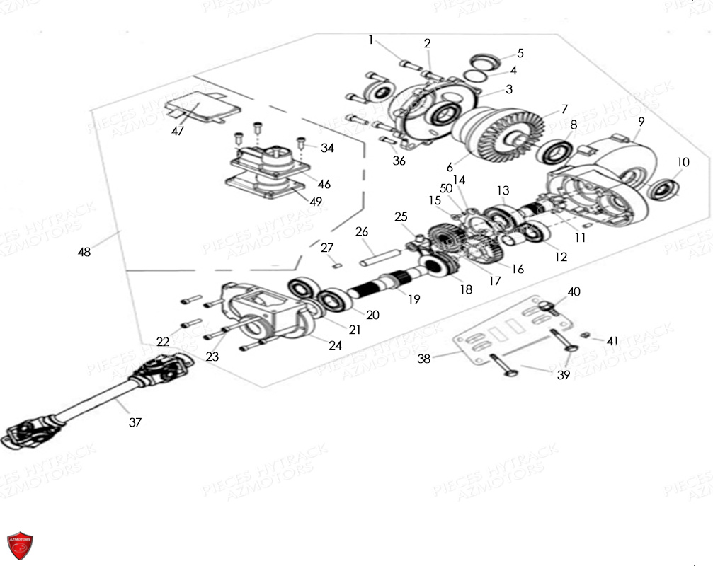 Pont Avant 4x4 HYTRACK Pièces Quad HY410IS E4 4x2/4x4