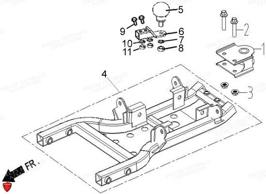 Support D Attelage Accessoire HYTRACK Pièces Quad HY410IS E4 4x2/4x4
