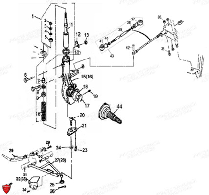 Suspensions Avant HYTRACK Pièces Quad HY410IS E4 4x2/4x4