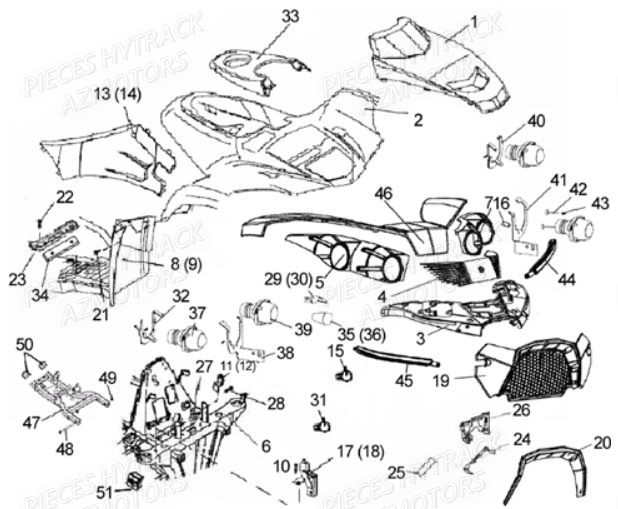 CARROSSERIE AVANT AZMOTORS HY410S