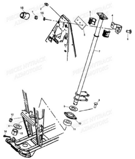 Colonne De Direction AZMOTORS Pièces Quad HY410S Carbu 4x2/4x4