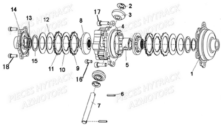 Differentiel 4x4 AZMOTORS Pièces Quad HY410S Carbu 4x2/4x4