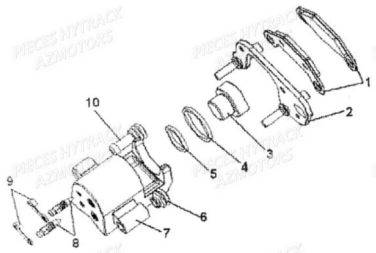 Etrier Droit AZMOTORS Pièces Quad HY410S Carbu 4x2/4x4