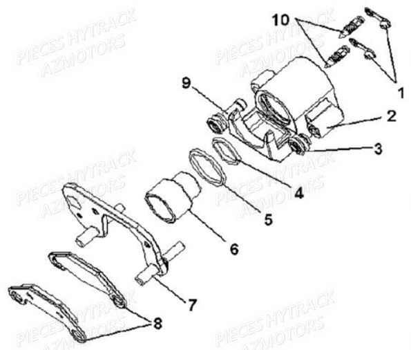 Etrier Gauche HYTRACK Pièces Quad HY410S Carbu 4x2/4x4