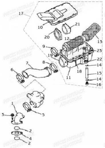 FILTRE_A_AIR HYTRACK Pièces Pièces Quad HY410S Carbu 4x2/4x4