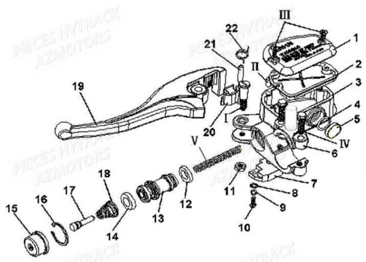 Maitre Cylindre Avant HYTRACK Pièces Quad HY410S Carbu 4x2/4x4