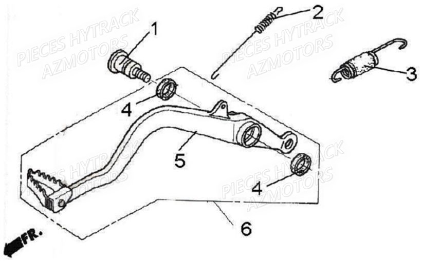 Pedale De Frein AZMOTORS Pièces Quad HY410S Carbu 4x2/4x4