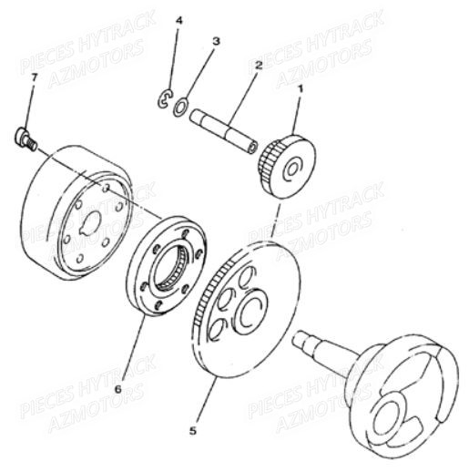 Roue Libre AZMOTORS Pièces Quad HY410S Carbu 4x2/4x4