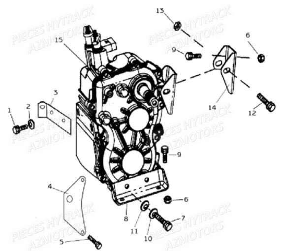 Support Boite De Vitesses AZMOTORS Pièces Quad HY410S Carbu 4x2/4x4