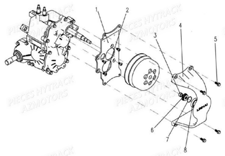 Support Carter Embrayage HYTRACK Pièces Quad HY410S Carbu 4x2/4x4