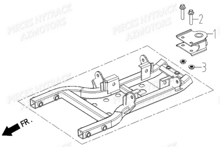 Support D Attelage Accessoire HYTRACK Pièces Quad HY410S Carbu 4x2/4x4