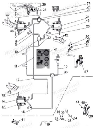 SYSTEME_DE_FREINAGE HYTRACK Pièces Pièces Quad HY410S Carbu 4x2/4x4