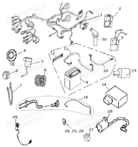 Systeme Electrique AZMOTORS Pièces Quad HY410S Carbu 4x2/4x4