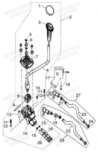 TRINGLERIE_DE_VITESSES HYTRACK Pièces Pièces Quad HY410S Carbu 4x2/4x4