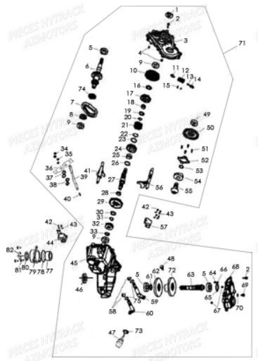 Boite De Vitesses 4x2 AZMOTORS Pièces Quad HY420 4x2 / 4x4