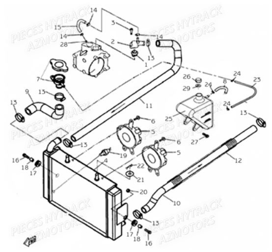 Circuit De Refroidissement AZMOTORS Pièces Quad HY420 4x2 / 4x4