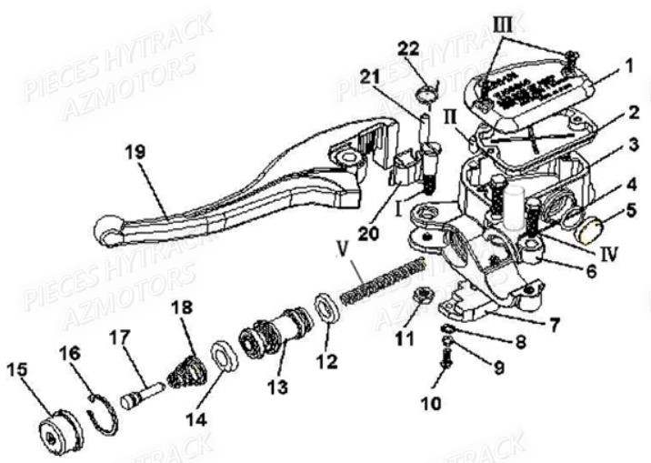 Maitre Cylindre Avant AZMOTORS Pièces Quad HY420 4x2 / 4x4